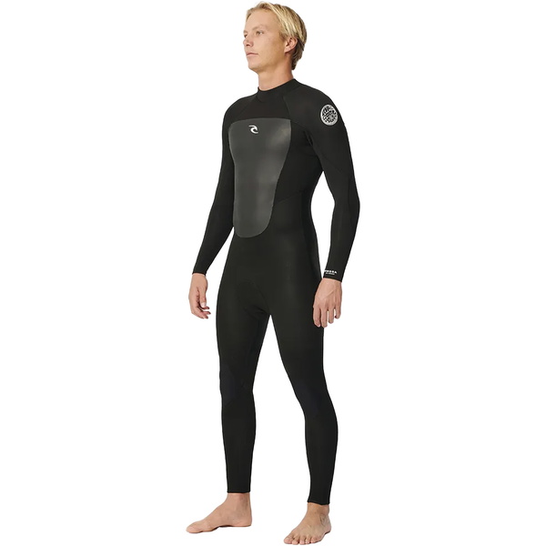 2026 Rip Curl Mens Omega 3/2mm Back Zip Wetsuit 15IMFS - Black